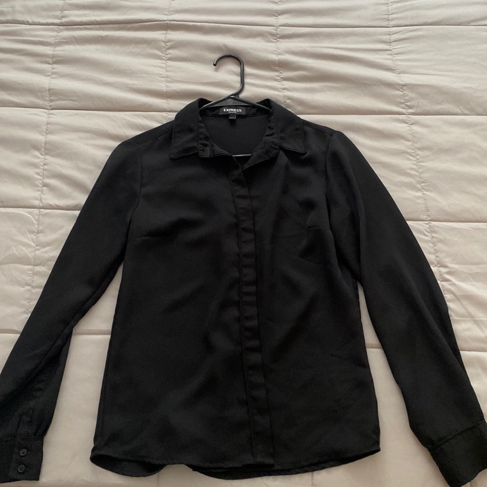 All black button up shirt from express